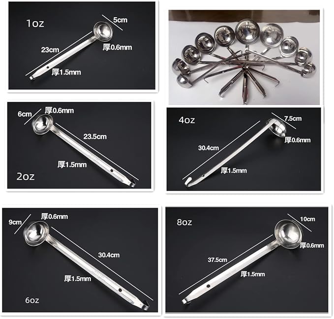 Stainless Steel Hooked Handle Ladle Set - Image 3