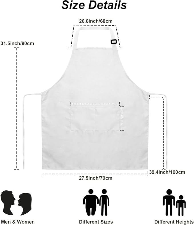 15 Pcs Adult Aprons Bulk with Pockets Adjustable Bib Chef Apron - Image 5