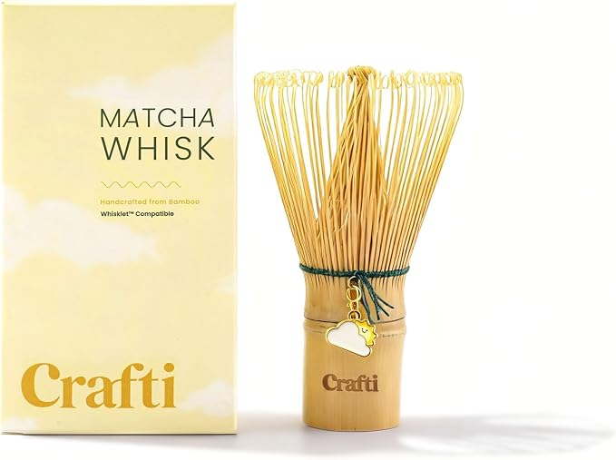 Crafti Matcha Whisk With Removable Whisklet™ Charm | Natural Bamboo | Included - Image 3