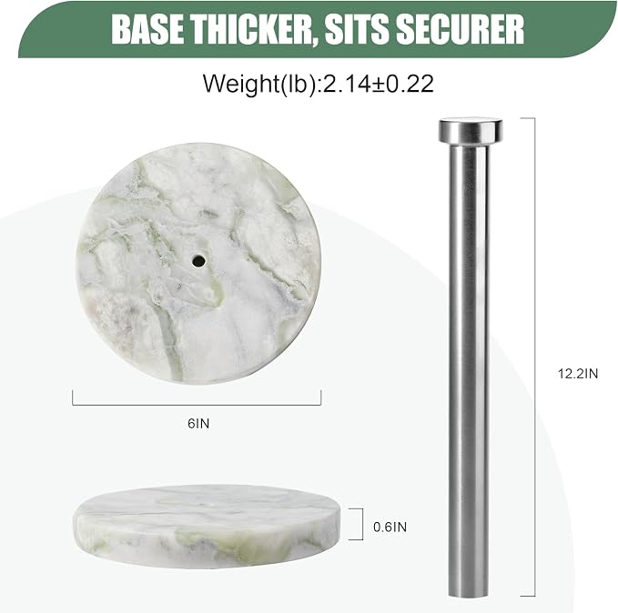 Koville African Marble Paper Towel Holder Countertop, - Image 2