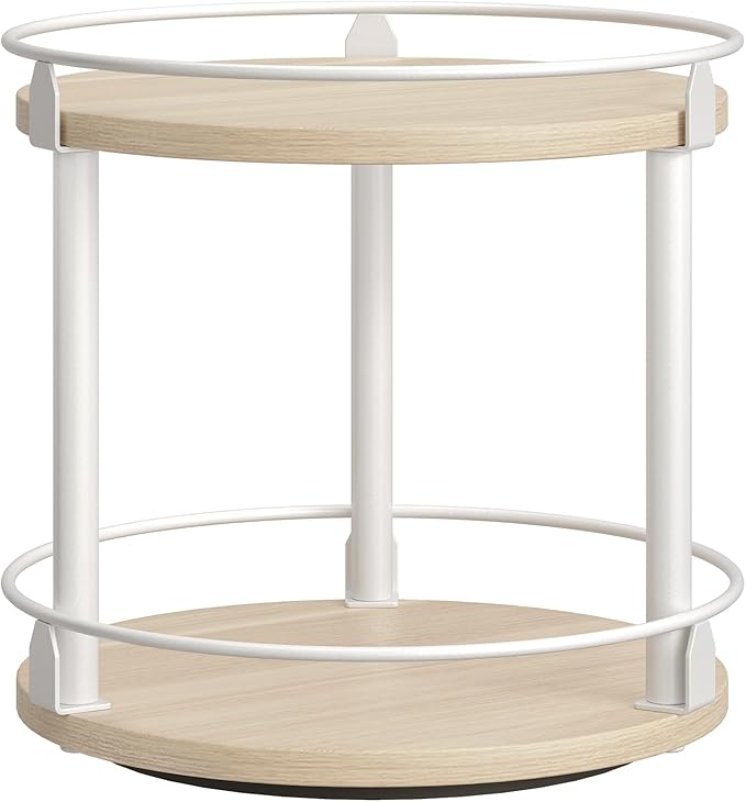 YATINEY Lazy Susan Organizer, Rotating Spice Rack, 2 Tier Spice Turntable by Yatiney