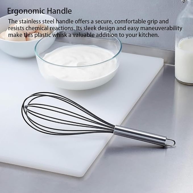 Silicone Whisk set of 3, 8+10+12in Kitchen Balloon Wire Whisks, Hand Egg Mixer - Image 5