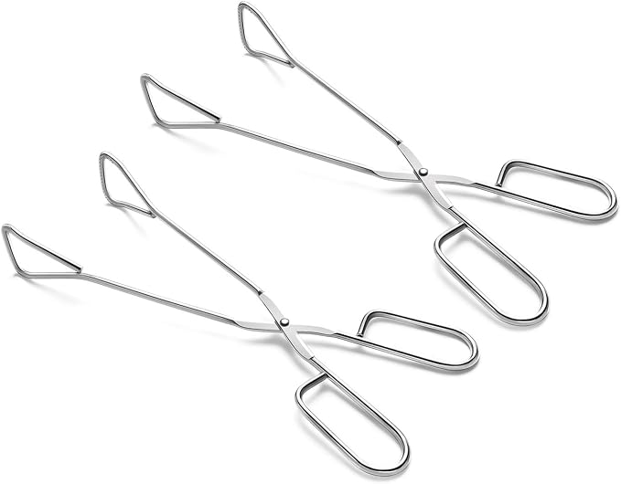 Hiash 11" Heavy Duty Stainless Steel Kitchen Scissor Tongs by Hiash
