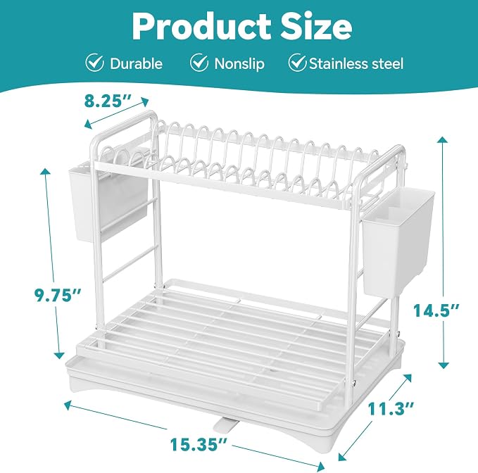 Simple Trending Dish Drying Rack, 2-Tier Dish Rack - Image 2
