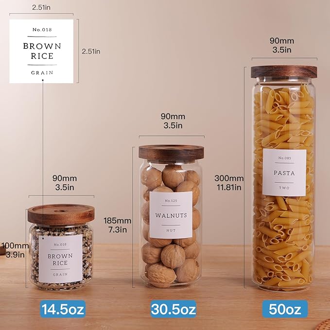 5 Set Glass Pantry Storage Jars - Image 4