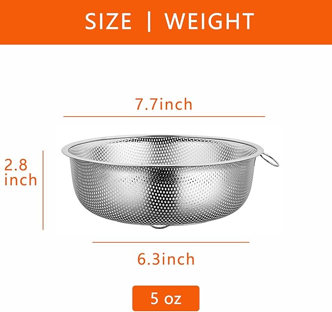 GREATLINK Stainless Steel Colander and Fine Mesh Strainer - Image 2