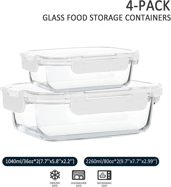 Extra Large Glass Food Storage/Baking Containers Set - Image 2