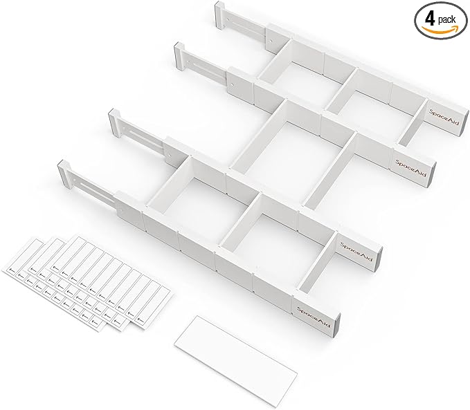 SpaceAid Bamboo Drawer Dividers by SpaceAid