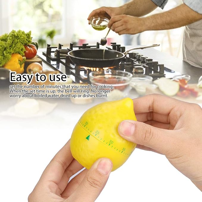 Lemon Mechanical Kitchen Timer, Cute Lemon Timer - Image 3