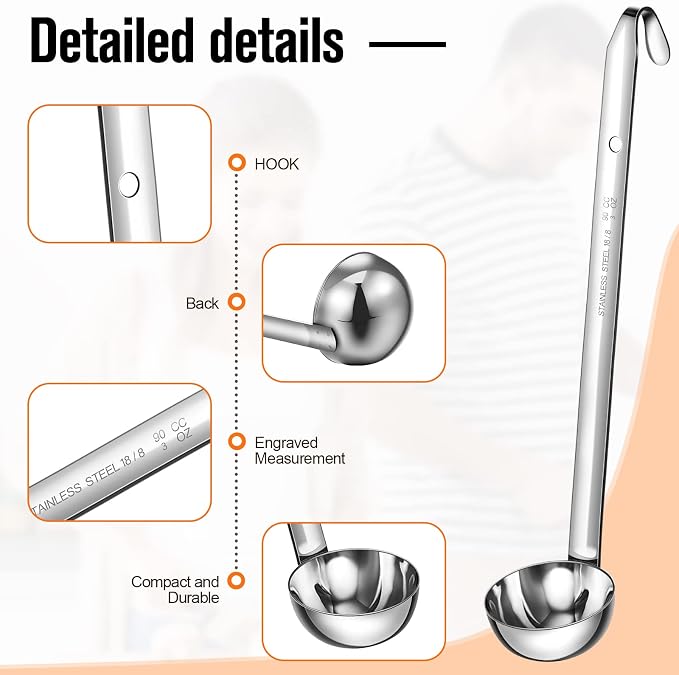Cunhill 5 Pcs Soup Ladles Stainless Steel Serving Ladles - Image 4