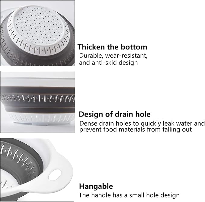 Collapsible Colander and Strainer, Silicone Strainer Colanders & Food Strainers - Image 6