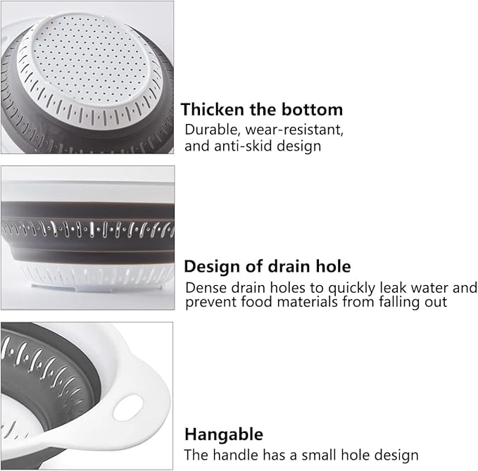 Collapsible Colander and Strainer, Silicone Strainer Colanders & Food Strainers - Image 6
