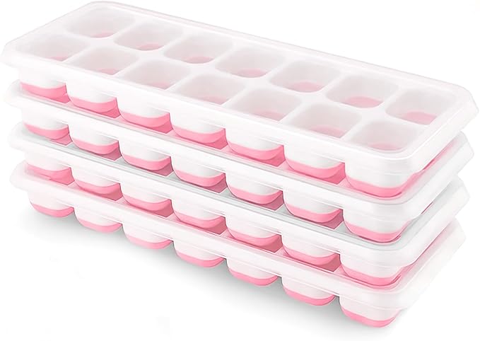 Ice Cube Trays 4 Pack, Airabc Silicone Ice Cube Trays by AlwaysMeetAllYourIceMakingNeeds