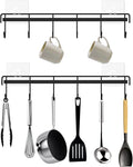 Kitchen Utensil Hanger, Adhesive Utensil Holder Wall Mount Kitchen Rack Rail by HOMEBROS