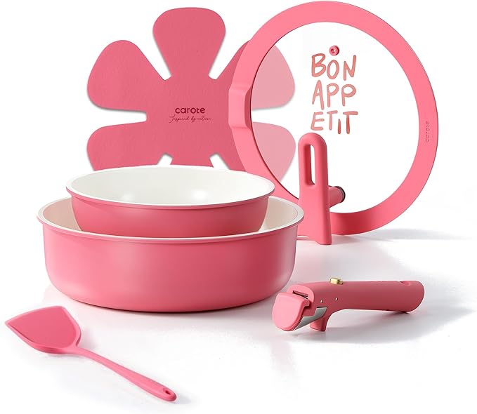 CAROTE Ceramic Pots and Pans Set Non Stick, Nonstick Kitchen Cookware Sets by CAROTE