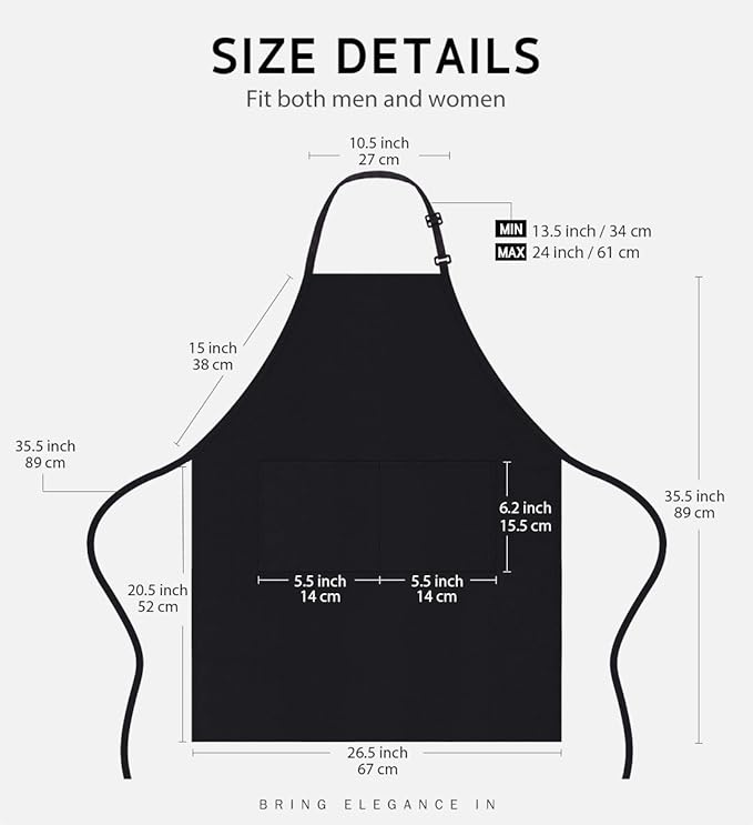 Syntus 4 Pack Adjustable Bib Apron - Image 2