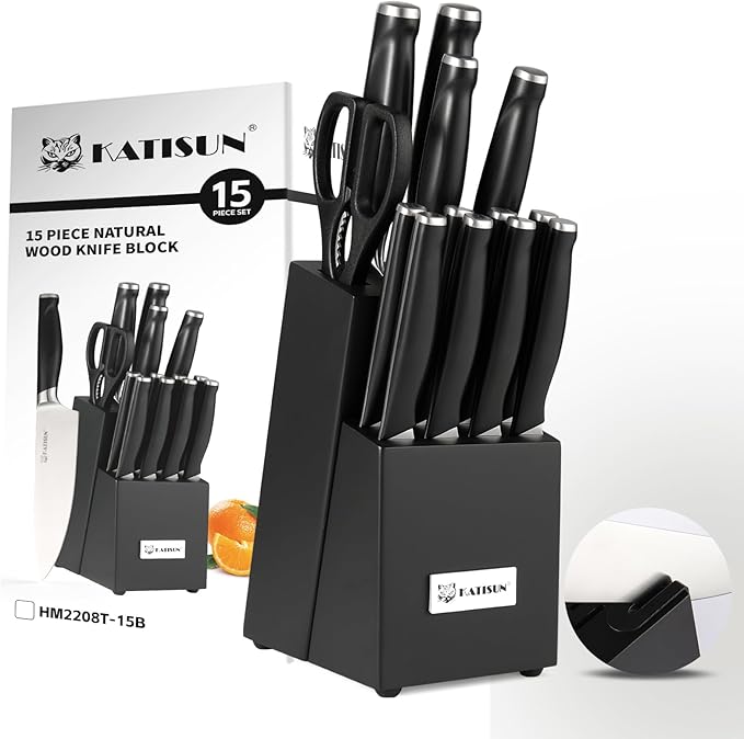 15-Piece Kitchen Knife Set by KATISUN