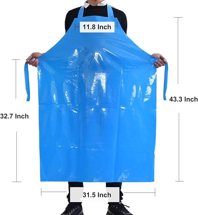 ELEBOX Waterproof Oil Proof Bib Apron Utility Apron Chemical Resistant Apron - Image 4