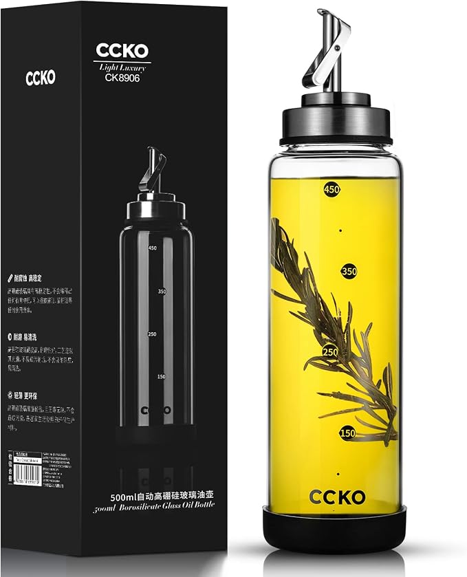 Glass Olive Oil Dispenser Bottle Shatterproof and Leakproof by CCKO