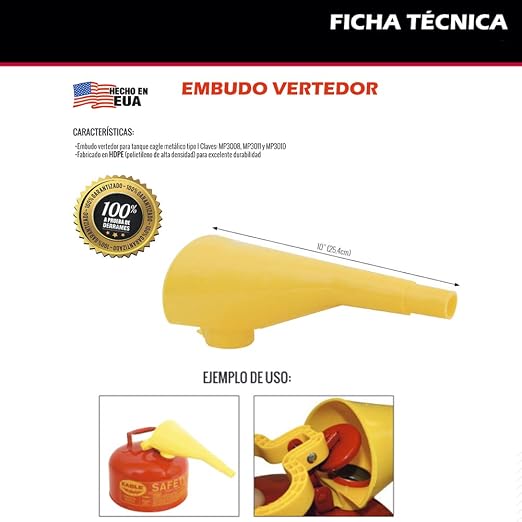 Eagle Plastic Funnel for Type I Metal Safety Cans, Made of Chemically Resistant - Image 6