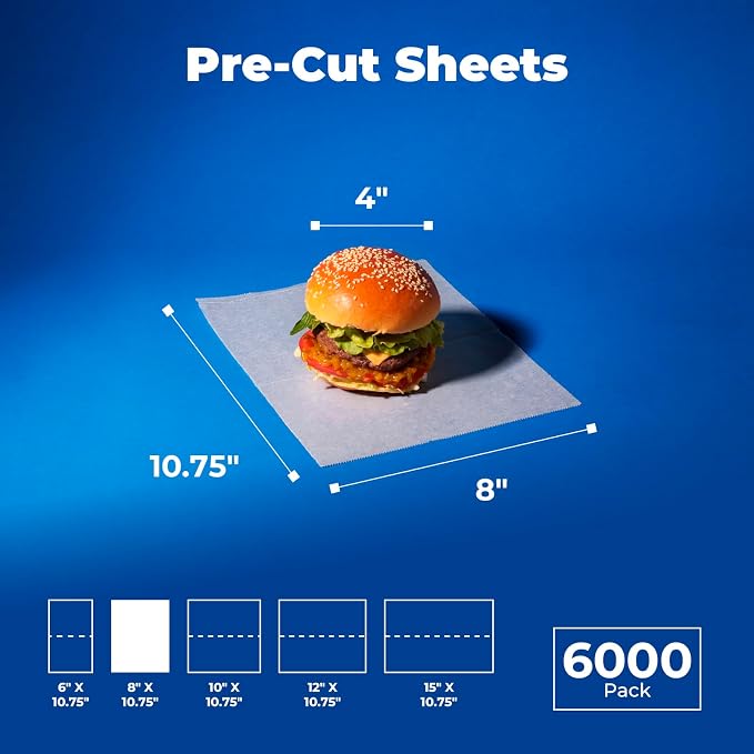 Fit Meal Prep 8 x 10.75" Wax Paper Sheets - Image 2