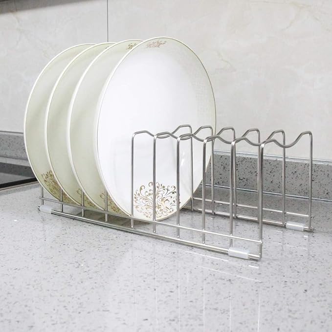 FLSEPAMB Lid Organizer Pot Lid Organizer 10-Tier Pot Lid Rack Holder Suitable - Image 8