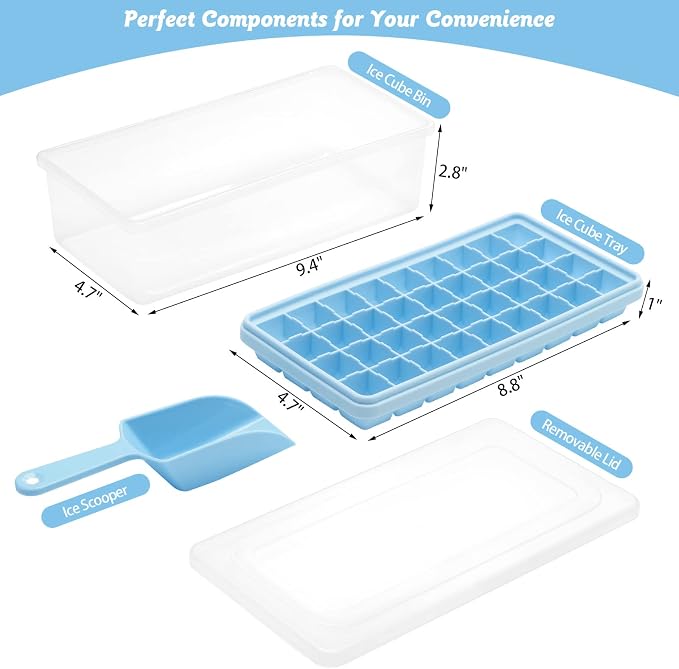 Silicone Ice Cube Tray with Leak-Proof Lid & Storage Bin - Image 2