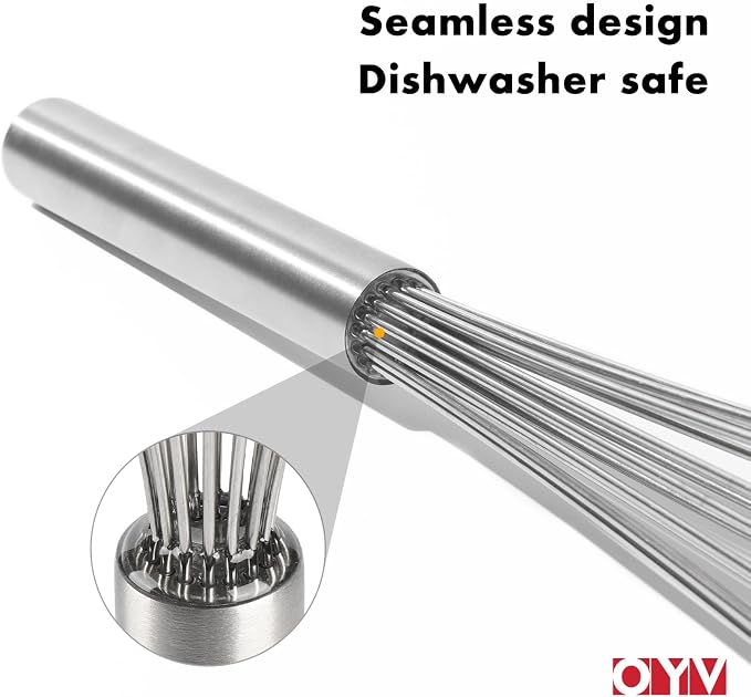OYV 18/10 Stainless Steel Large Whisk, Mixing Batter, Making Sauces, Long Wisk - Image 3