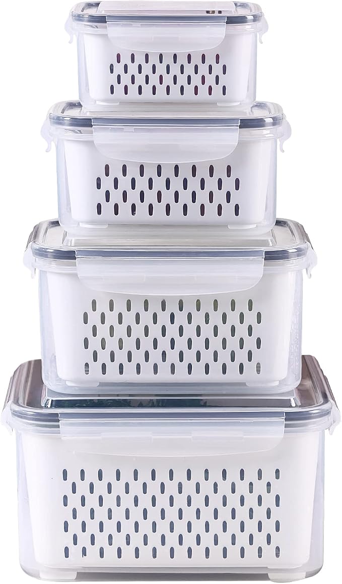 4 Pack Large Fridge Food Storage Container Set by Ronanemon