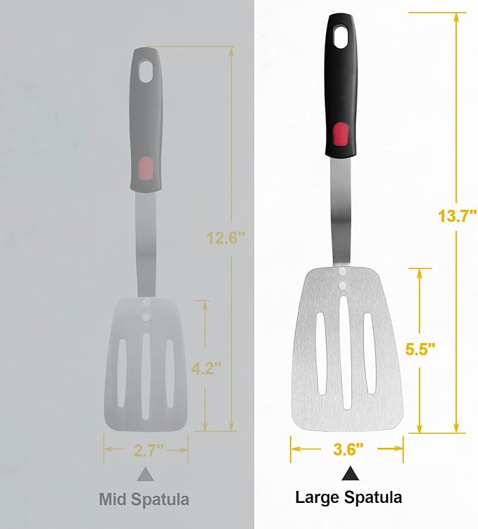 Stainless Steel Spatula, Flexible Metal Slotted Turner - Image 8