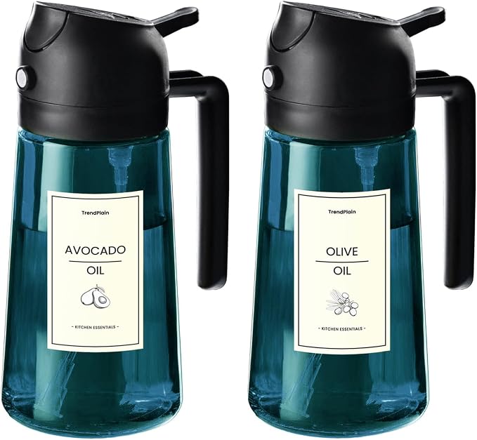 TrendPlain 16oz/470ml Blue Glass Olive Oil Sprayer by TrendPlain