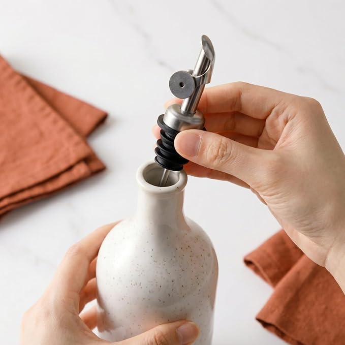 Olive Oil Dispenser Bottle for Kitchen, 23 Oz Ceramic Oil Dispenser - Image 6
