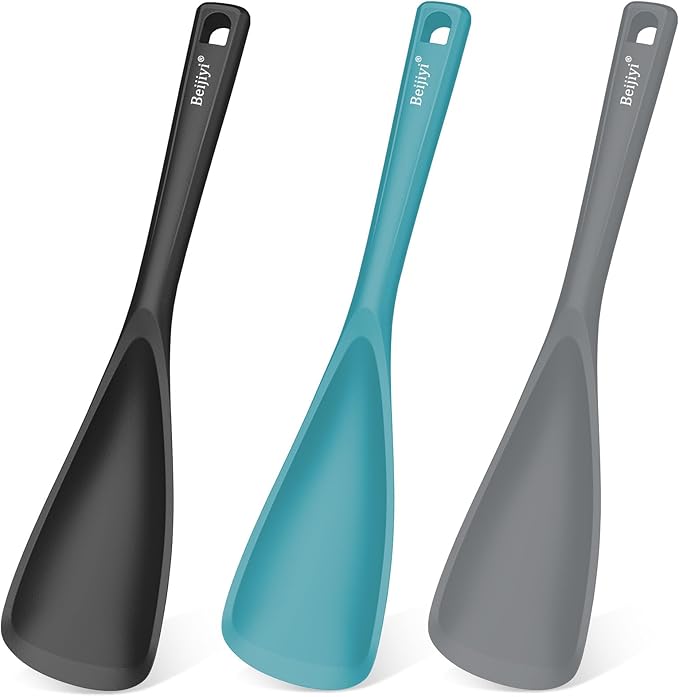 Beijiyi 3 Pack Silicone Cooking Spoons, 12.6 In Multifunction Spatula Spoon by Beijiyi