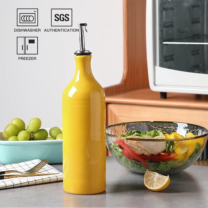 Sweejar Large Ceramic Olive Oil Dispenser Bottle, Opaque Oil Cruet Protects to - Image 2