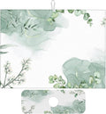 Watercolor Green Leaf Floral Dish Drying Mat by Unknown