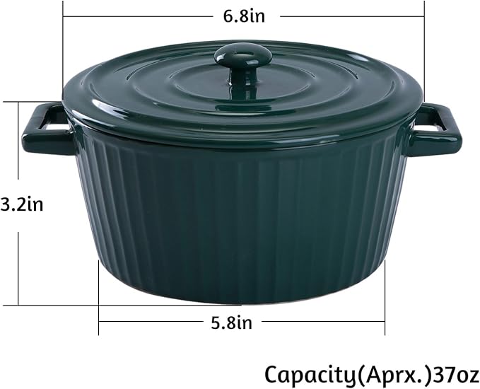 WHJY Green Colorful Ceramic Casserole Dish - Image 2