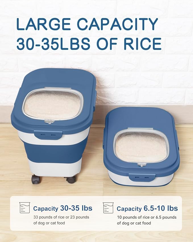 20-30 Lbs Rice Storage Container, Collapsible Food Storage Containers - Image 2