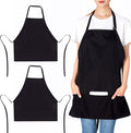 Jubatus 2 Pack 3 Pockets Adjustable Bib Apron Chef Kitchen Cooking Aprons by Jubatus