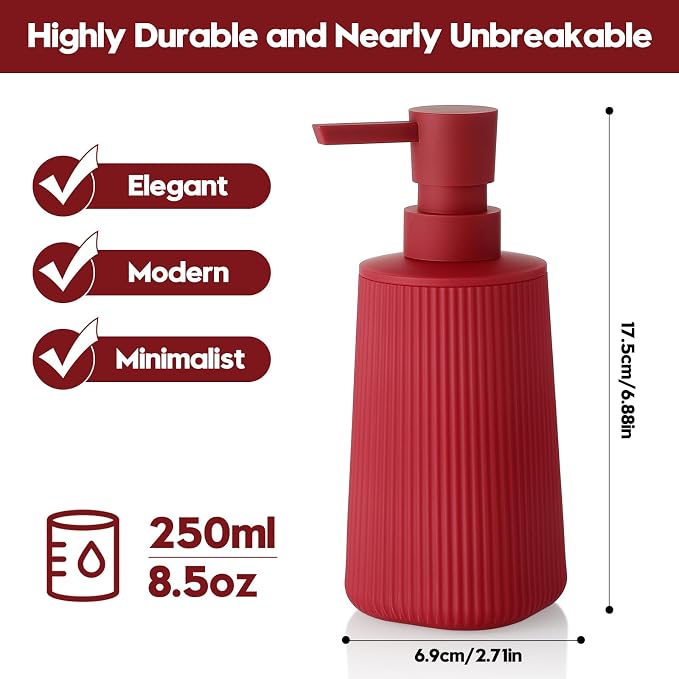 Small Soap Dispenser for Bathroom and Kitchen, Modern Farmhouse Striped Style - Image 6