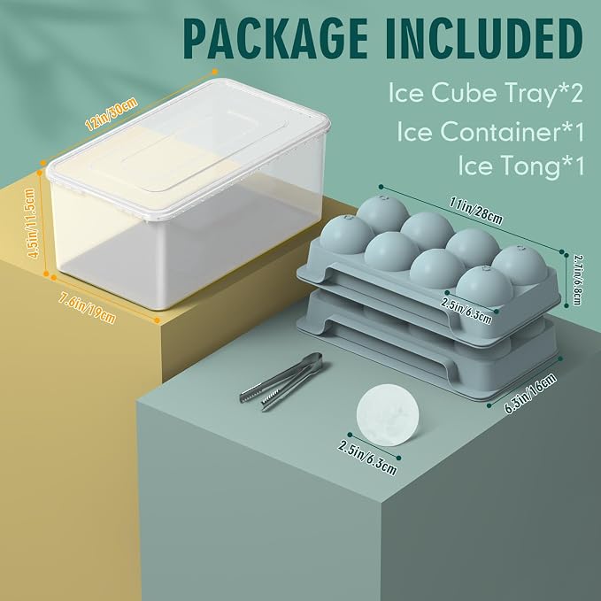 WIBIMEN Large Ice Cube Molds, Big Round Whiskey Ice Cube Trays - Image 4