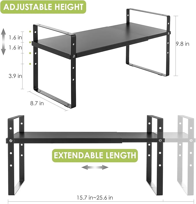 Across-Star Expandable Cabinet Shelf Organizer Rack, Stackable Kitchen Counter - Image 5