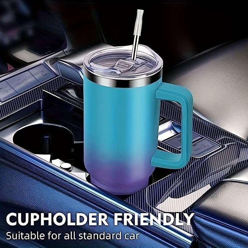 40oz Travel Tumbler with Handle and Straw, Water Bottle with Carrier