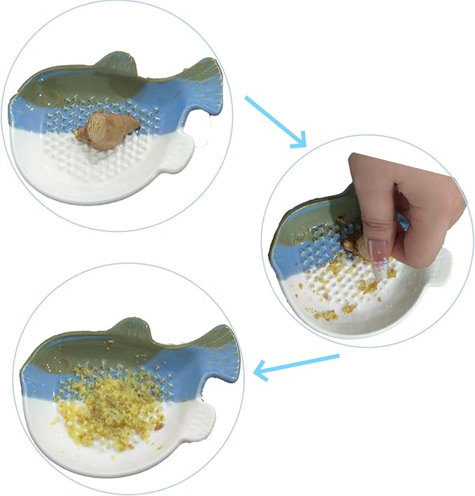 1PCS Ceramic Fish-Shaped Ginger Grater Plate - Image 4