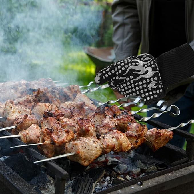 Comsmart BBQ Gloves, 1472 Degree F Heat Resistant Grilling Gloves Silicone - Image 7