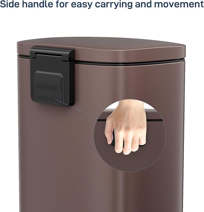 Arlopu 8 Gallon Step Trash Can, Stainless Steel Garbage Bin, Soft-Close Rubbish - Image 5