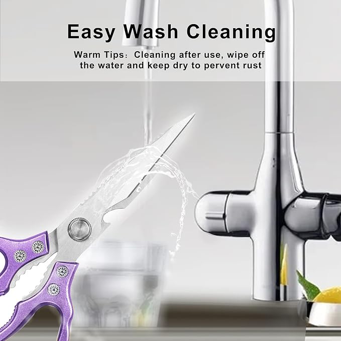 AWinjoy Heavy Duty Sharp Kitchen Scissors, Dishwasher Safe, Cooking Shears - Image 5