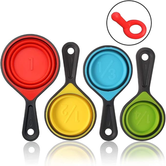 SOLIFEGOBLE Collapsible Measuring Cups and Spoons, Portable Measuring Cup，Food - Image 5