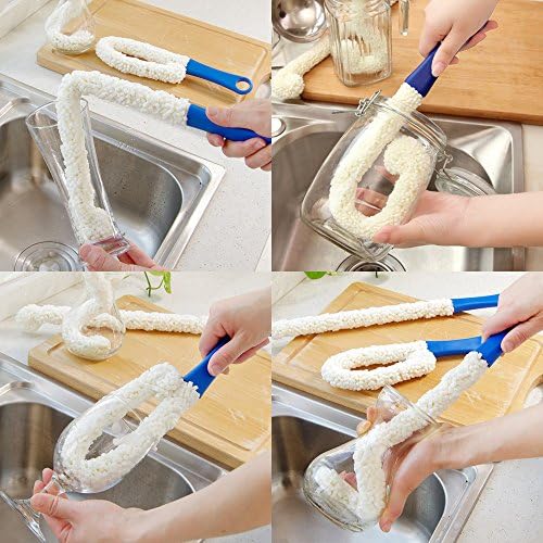 LJDJ Bottle Cleaning Brush 2 Pack, Flexible Scourer for Decanters