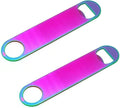 Rainbow Color Stainless Steel Flat Bottle Opener, Sturdy and Durable 2 Pcs to by Unknown