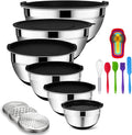 Rottay Mixing Bowls Set with Airtight Lids, Nesting Bowls with 3 Grater by Rottay